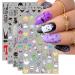 Halloween Nail Stickers 12 Sheets Self-Adhesive Nail Decal Cute Ghosts Nail Art Decoration Design Supplies