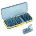 Weekly Pill Organizer 3 Times a Day 7 Day Medicine Organizer Box Portable Travel Pill Box Secure Closure and Moisture Resistance for Pills Vitamins Fish Oil Supplements (Blue)