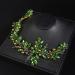 JWICOS Crystal Wedding Headband for Brides Pearl Wedding Hair Accessories Bridal Hair Piece Hair Vine for Women and Girls (Green Gold)