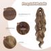 Buy Feshfen 60cm Wavy Curly Ponytail Hair Extension - Light Brown & Blonde Synthetic Hair for Women - Buy Online on GoSupps.com