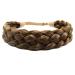 Toecwegr hair band braided 5 strands braids hair tie classic chunky elastic synthetic headband women beauty accessories (high light brown)