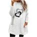 Yihaojia Womens 2023 Fashion Fuzzy Pullover Long Sleeve Crewneck Loose Sherpa Fleece Sweatshirt with Pocket Outerwear White#81 XX-Large