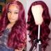 Burgundy Lace Front Wigs Human Hair 99j Body Wave 13x4 Lace Front Human Hair Wig for Black Women 150% Density Red Wine Glueless Lace Frontal Wigs Pre Plucked Bleached Knots with Baby Hair 24 Inch 24 Inch 99j Burgundy Lace …