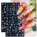 8 Sheets Christmas Nail Art Stickers Decals Self-Adhesive Laser Blue White Winter Snowflakes Nail Supplies Nail Art Design Decoration Accessories - Buy Online on GoSupps.com