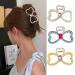 Souarts butterfly flowers hair clip big thick hair metal hair clips for girls women non -slip hair jaw clips hair claws hair styling accessories (yellow white blue loop 3))