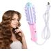 Buy Pink Ceramic Curling Iron Brush - 2-in-1 Hair Curler & Straightener for Short Hair | Travel-Friendly Anti-Scald Instant Heat Up - Buy Online on GoSupps.com