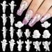 WOKOTO 90PCS White Embossed Angel Nail Charms For Acrylic Nails 3D Angel Baby Nail Art Charms Retro Baroque Cupid Designs Nail Art Accessories Jewelry Decorations For Women Nail Supplies KIT1