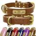 Senristar personalized dog collar made of real leather with engraved name tag - durable and stylish dog collar for small medium and large dogs (XL brown) XL (width 3.0 cm neck circumference 45-55 cm) brown