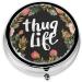 Thug Life Flowers Mini Round Pill Box | 3 Compartment Travel Organizer | Portable Medicine Case for Home & Office - Buy Online on GoSupps.com