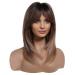 Buy Haircube Long Brown Wigs for Women - Layered Synthetic Hair Wig with Pony | Ombre Brown to Blonde with Dark Roots | 2-Part Set Golden Brown - Buy Online on GoSupps.com