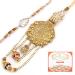 Ghasitaram Gifts Rakhis Online - Rakhi for Brother-RM-111 Bhaiya Bhabhi Rakhi with 200 GMS of Kaju katli Rakhi Set with 200 gms of Kaju katli