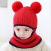 Baby Balaclava Kids Winter Hat with Double Pom Pom Design - Cute Small Bear Beanie Cap for Baby Girls Boys - Warm Knitted Hood Scarf - B-D One Size - Buy Online on GoSupps.com