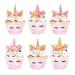 USERTEN 24pcs Unicorn Party Cupcake Toppers and Wrappers for Girls Birthday Flowers Rainbow Unicorn Cup Liners Toppers (4 of Each) Cake Decoration Supplies
