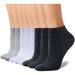 CHARMKING 8 Pairs Ankle Socks for Women Non Slip Cotton Socks No Show Socks Classic Low Cut Casual Socks 01 Black/Black/Black/White/White/White/Grey/Grey
