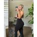 OMKAGI One Shoulder Workout Set for Women | Seamless Sports Bra & Scrunch Butt Leggings | Gym Outfit Medium Black - Buy Online on GoSupps.com