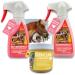 EMMA Horse Care Set of 3 Horse Glitter Spray Hoof Grease in Pink with Strawberry Scent & Glitter Mane Spray for Fur Mane and Tail for Horses Grooming Box