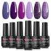 Mobray 6 Colours Gel Nail Polish Grape Purple Set Violet Glitter U V Gel Polish 8ml/pc Soak Off U V LED Nail Lamp Gel Nail Kit