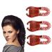 3Pcs Banana Clips Hair for Thick Hair - Banana Hair Clips for Women Soft Bendable Hair Combs Flexible Hair Banana Grips Ponytail Holder Hair Comb Hair Accessories (3XBrown)
