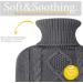 Premium Hot Water Bottle with Soft Knitted Cover - 1.8l Capacity for Pain Relief & Cosy Nights - Great Gift for Women (Dark Grey) - Buy Online on GoSupps.com
