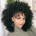 Curly Wigs for Black Women  14 Inches Soft Curly Afro Wigs With Bangs  Premium Synthetic Black Curly Wigs  Curly Full Wig for Black Women Daily Use (1B Natural Black) Natural Black 1B