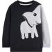 Boys Dinosaur Sweatshirt | Cotton Casual Top for Kids | Long Sleeve Pullover T-Shirt for Toddlers | Baby Clothes 1-8 Years | 4-5 Years | Black - Buy Online on GoSupps.com