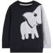Boys Sweatshirt for Kids Dinosaur Jumper Cotton Casual Top Long Sleeve Pullover T-Shirt Toddler Girls Shirts Baby Clothes 1-8 Years 4-5 Years 01 Black