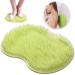 Leonshco slip-proof silicone massage pad back scrubber for shower floor mat shower with anti-slip suction cups shower brush peeling foot scrubber foot brush for shower care (green)