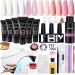 Poly Extension Gel Kit Phoenixy 6 Colours Poly Nail Gel Kit with 36W UV/LED Lamp Complete Nail Extension Kit Poly Nail Polish Gift Kit for Woman 6 COLORS KIT-4