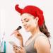 Minkissy 2pcs Devil Horn Headband Set - Soft Makeup & Shower Bands for Face Washing & Spa (Red & Black) - Buy Online on GoSupps.com