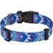 Mihqy Adjustable Dog Collar - Soft & Comfortable Bohemian Design for Small Medium & Large Dogs | Blue Ethnic Style (Size L 38-63 cm Neck) - Buy Online on GoSupps.com