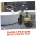 Warmhm 2-Piece Practical Tooth & Mouth Wash Worktop Basin Set - Black Makeup & Bathroom Cup - Ideal for Cups Water Razor - 11x7.7cm - Buy Online on GoSupps.com