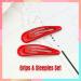 6Pcs 5CM Snap Hair Clips in Red - School Colours Hair Accessories for Girls & Women - Buy Online on GoSupps.com