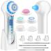 Blackhead Remover Vacuum,Rechargeable Facial Cleansing Brush Waterproof,Electric Face Cleansing Brush With LCD Screen,Upgraded Facial Cleaner for Removing Blackhead,Exfoliating and Massaging (Gradient Blue)