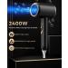 Hair Dryer 2400W Hairdryer with 60000 RPM Powerful AC Motor Hairdryer with Diffuser & Concentrator Blow Dryer with 2 Speed 3 Heat Setting Cool Shot Button Hair Dryer for Women Men Black - Buy Online on GoSupps.com