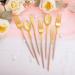 90 Piece Gold Plastic Silverware Set with Pink Handles - Perfect for Parties and Weddings - Buy Online on GoSupps.com
