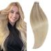 Runature real hair Extensions tape balayage blond 20 pieces 50cm remy tape extensions real hair blonde smooth tape in extensions real hair 50g #18/20 ash blonde with medium blonde and platinum blonde 50.8 cm #18/26