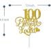 Tenhaisi Gold Glitter 100 Years Blessed & Loved Cake Topper - 100th Birthday Cake Topper -100 and Fabulous Birthday Cake Supplies - 100th Birthday Anniversary Party Decoration - Buy Online on GoSupps.com