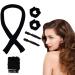 Lock winder curls without heat non -slip heat -free Heatless curlin band with hairpin new silk hair curly winder wave -shaped heat -free curly band does not injure the LHR hair (black)
