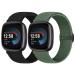 Vodtian braided bracelet compatible with Fitbit Versa 4/Versa 3/Sense 2/Sense bracelet for women men elastic adjustable nylon solo loop watch bracelet for Fitbit Versa 4/Versa 3/Sense 2/Sense Black+olives