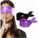 2 pcs Silk Satin Blindfold Eye Mask Sleep Mask Soft Satin Eye Cover Silk Sleeping mask Valentine Gift 155cm / 62  (Black+Purple)