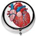 Human Anatomy Heart Chart Mini Round Pill Box | 3 Compartment Pill Organizer for Travel & Home - Buy Online on GoSupps.com
