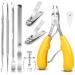 Artcut 9PCS Yellow Nail Clippers Toenail Clippers Ingrown Toenail Tool Toe Nail Clipper Heavy Duty Professional Toe Clippers for Ingrown & Thick Nail Strong Nail Clippers Yellow 9 PCS