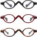 Shop JM 3 Pack Klein Oval Reading Glasses for Women - Vintage Spring Frame +2.0 Black Red & Turtle - Buy Online on GoSupps.com