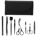 Eyebrow Grooming Kit Stainless Steel Eyebrow Trimming Tools with Storage Bag for Women Men