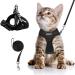 AOKCATS Cat Harness and Leash Set, Escape Proof Soft Adjustable Kitten Vest Harnesses for Walking with Reflective Strips Breathable Mesh Kitty Jacket for Small Cats, Comfort Fit Easy Control Small (Pack of 1) Black