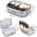 Paris Print Travel Pill Box - 2 Compartment Decorative Metal Organizer for Medicine - Portable Pocket & Purse Size - Buy Online on GoSupps.com