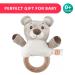 Donty-Tonty Premium Wood Baby Teether Rattle Toy - Grey Bear | Soft Plush Shaker Toy with Natural Wooden Teething Ring | Perfect Easter Gift for Newborns & Toddlers 0-12 Months - Buy Online on GoSupps.com
