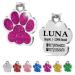 Ibera Gifts - Personalized pendants for small to medium -sized dogs and cats in paw shape - engraving dog brand collar dog neck band Name personalized Dog Address supporter cat necklace (pink) purple