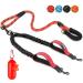 Eyein double linen for 2 dogs dog leash for large dogs flexible and reflective healing -free dog leash with 3 padded handles for dogs from 11 to 68 kg (red) red 3 handles - l (total weight 11-68kg)