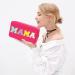 Nylon Washable Valentines Gift Makeup Bag - Women Chenille Letter Travel Organizer Pouch for Mama Cosmetics with Patches (Rose Red) - Buy Online on GoSupps.com